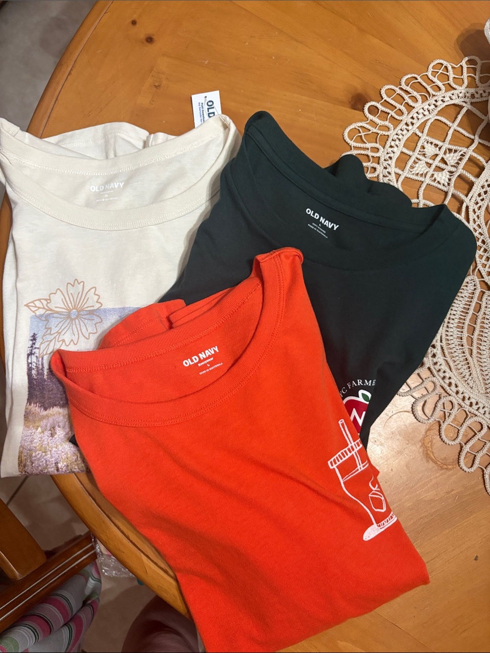 Old Navy Short Sleeve Tees - Red, Black, Cream